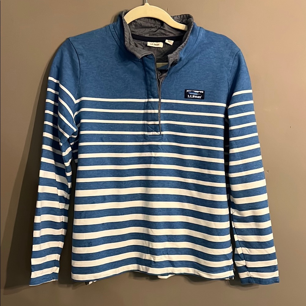 L.L. Bean Striped Blue Pullover